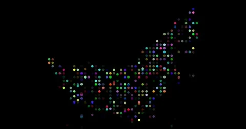 UAE Stylized Map Made of Circles Stock Footage 314221358
