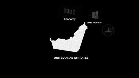 UAE technology map with animated charts   Stock Footage 340968634