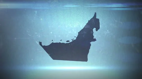 UAE textless - Hitech Grunge Map Outline Stock Footage 53204382