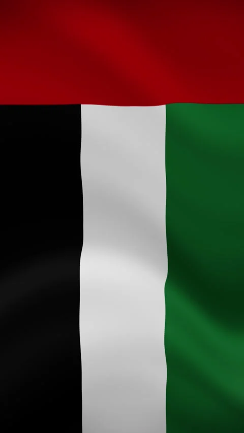 UAE Waving Flag in Vertical Orientation – Realistic Loop Animation Video stock 294948038