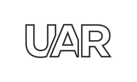 UAR logo design template with strong and modern bold text. Initial based ve.. Stock Illustration