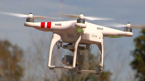 UAV-8, drone helicopter, licensed pilot CU-ZO reveal pilot walk behind Stock Footage 47253184