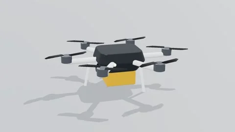 Uav aircraft 3d loop white background 3D animation seamless loop Stock Footage 341848601
