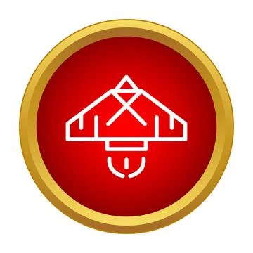 Uav drone aircraft technology icon in red circle Stock Illustration