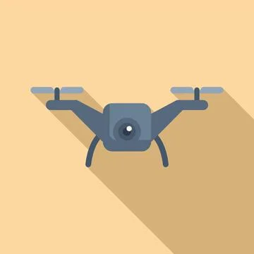 Uav drone filming icon flat vector. Operator air device Stock Illustration