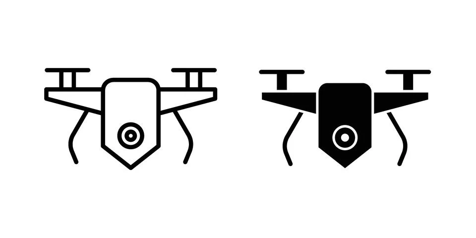 Uav drone icon set. Vector EPS 10 Stock Illustration
