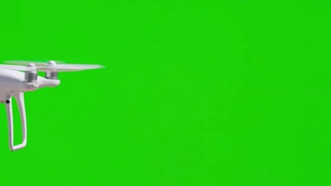 UAV Quadcopter Drone Flying Slow Motion Outdoors in Front of a Green Screen Stock-Footage 302932499