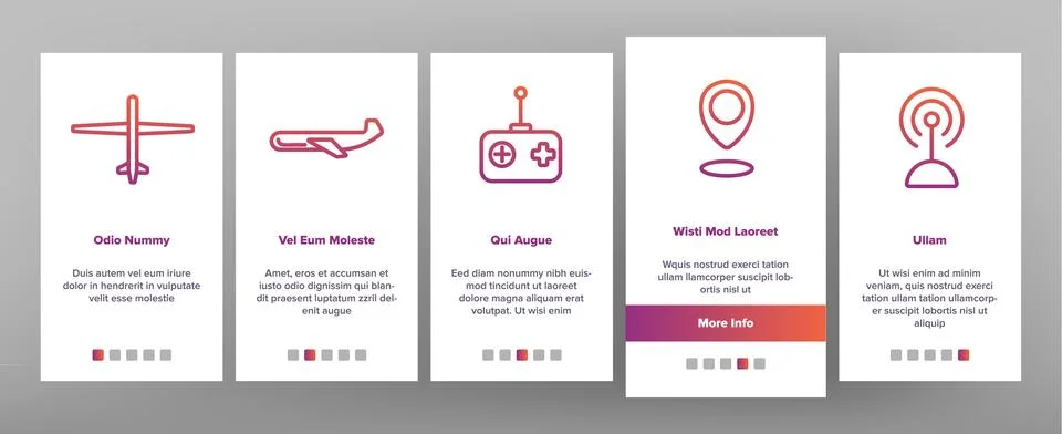 UAV, Remote Control Drones Vector Onboarding Illustrazione stock
