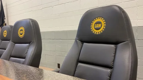 UAW - United Auto Workers - Logo on Chairs Stock Footage 221265510