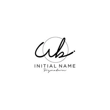 UB Initial handwriting logo design Stock Illustration