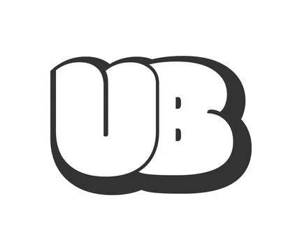 UB logo, bubble comic lettering, rounded in graffiti style black and white .. Stock Illustration