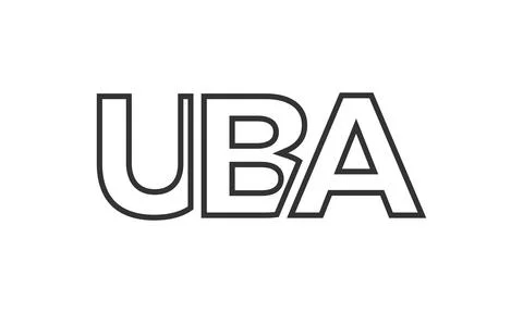 UBA logo design template with strong and modern bold text. Initial based ve.. Stock Illustration