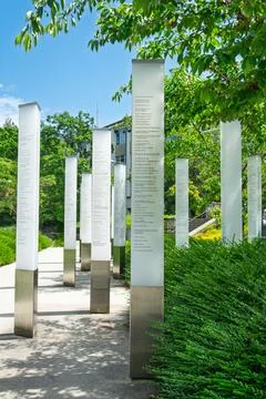 UBC Alumni Recognition Columns on the Campus of the University of British C.. Stock Photos