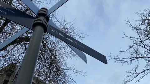 UBC Bus Loop signage street Stock Footage 302480593