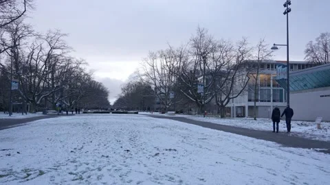 UBC University Campus on a Snowy Day, Dec 2021 Stock Footage 217409953