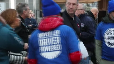 Uber and Lyft drivers strike in the US, RHODE ISLAND, US - 14 Feb 2024 Stock Footage 264732610