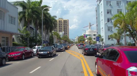Uber and Lyft in Miami Beach Stock Footage 63329013