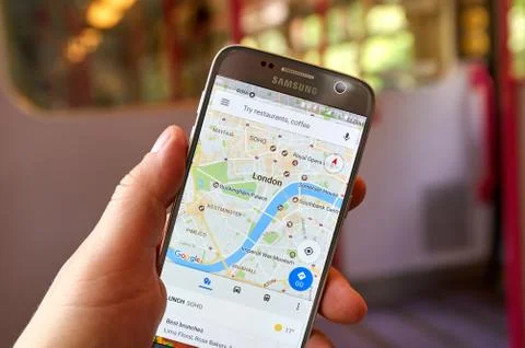 Uber application on Samsung S7 Fotos Stock