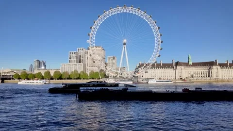 An Uber Boat Thames Clipper sails along the River Thames. 動画素材 334293527