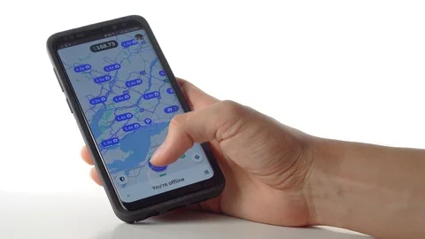 Uber Driver App ride sharing &amp; deliveries operation in smartphone Stock Footage 94604315