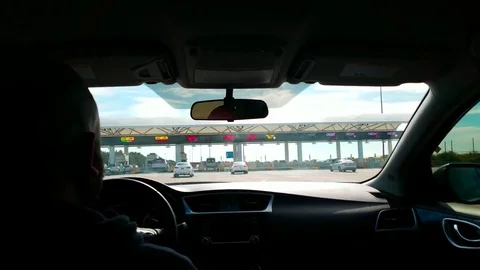 Uber Driver Going Through Airport Toll Booth 動画素材 83838948