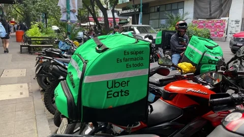 Uber Eats delivery, Mexico City CDMX 4K Stock Footage 288538367