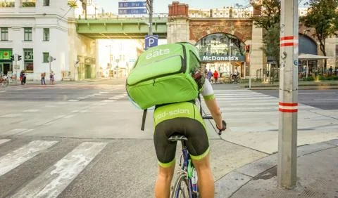 Uber eats delivery service Stock Photos