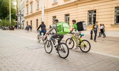 Uber eats food delivery Stock Photos