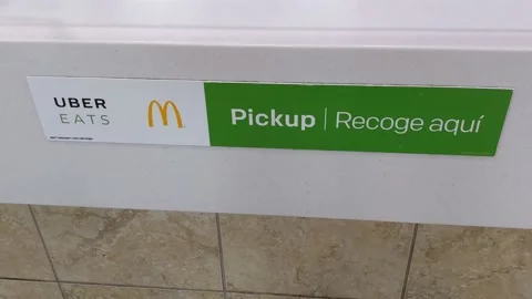 Uber Eats McDonald's Signage Stock Footage 154385330