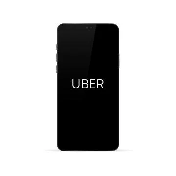 Uber logo on iphone screen. Editorial vector. Kyiv, Ukraine - December 10, 20 Stock Illustration