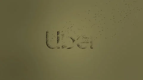 Uber Logo Wind Dissolve. Golden Stock Footage 157699249