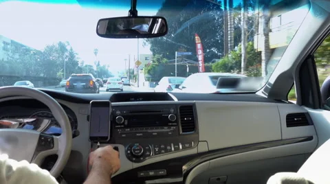 Uber Passenger View Backseat Driving Stock Footage