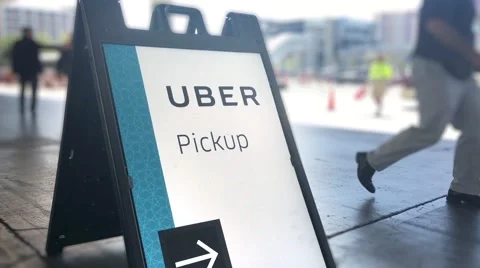 Uber Pickup Location at Convention Center Stock Footage 62423641
