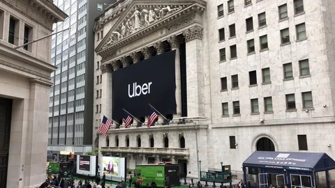 Uber Technologies Inc. (NYSE: UBER) becomes public company via initial public Stock Footage 121824909