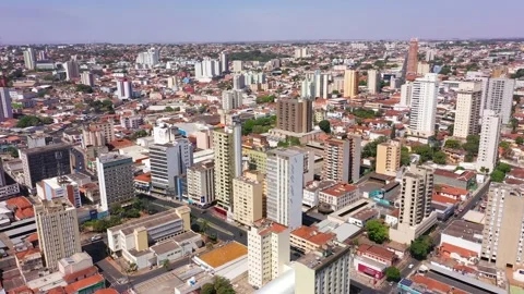 Uberaba, Minas Gerais, Brazil, September 6, 2020 - Aerial view of the central Stock Footage