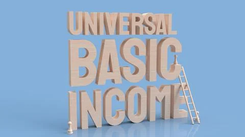 The Ubi or  Universal Basic Income is a government program in which every adu Stock Illustration