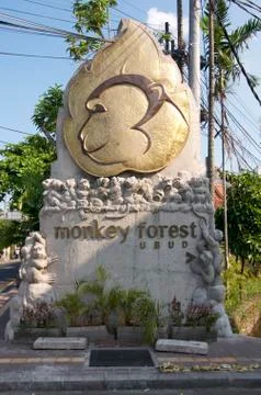 Ubud Monkey Forest monument Foto stock