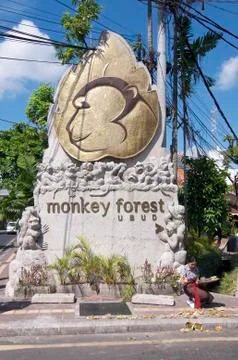 Ubud Monkey Forest monument Stock Photos