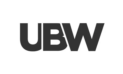 UBW logo design template with strong and modern bold text. Initial based ve.. 스톡 일러스트