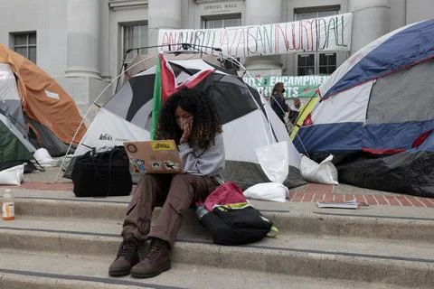 UC Berkeley students protest in support of Palestine, USA - 23 Apr 2024 Stock Photos