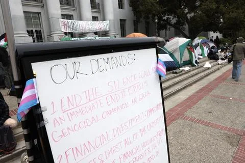 UC Berkeley students protest in support of Palestine, USA - 23 Apr 2024 Stock Photos