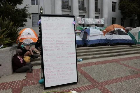 UC Berkeley students protest in support of Palestine, USA - 23 Apr 2024 Stock Photos