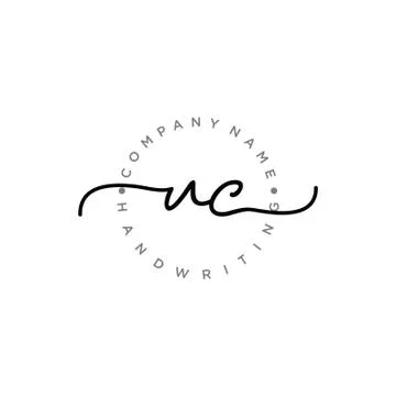 UC Initial handwriting logo design Stock Illustration