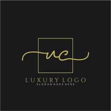 UC Initial handwriting logo design Stock Illustration