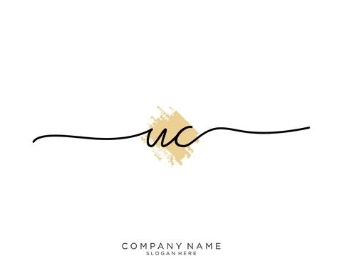 UC Initial handwriting logo design Stock Illustration