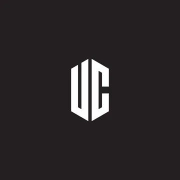 UC Logo monogram with hexagon shape style design template Illustrazione stock