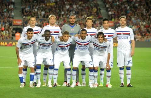 UC Sampdoria team posing Foto stock