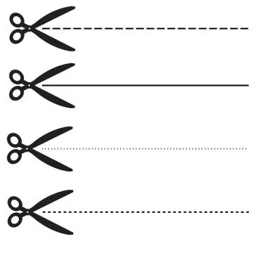 Ucher coupon dashed lines. set scissors with dashed line. set fo coupon borde Stock Illustration