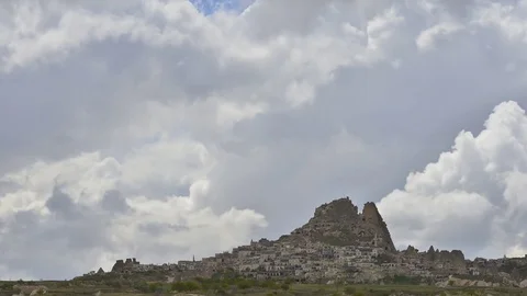 Uchisar castle in Cappadocia, Video stock 82353944