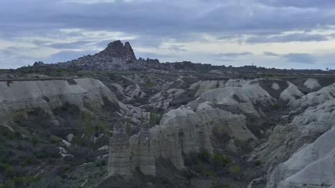 Uchisar castle in Cappadocia, Stock Footage 82354062